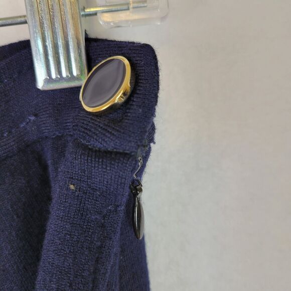St. John Womens Knit Pleated Midrise Preppy Short Skirt Size 8 Blue Workwear - Picture 7 of 9